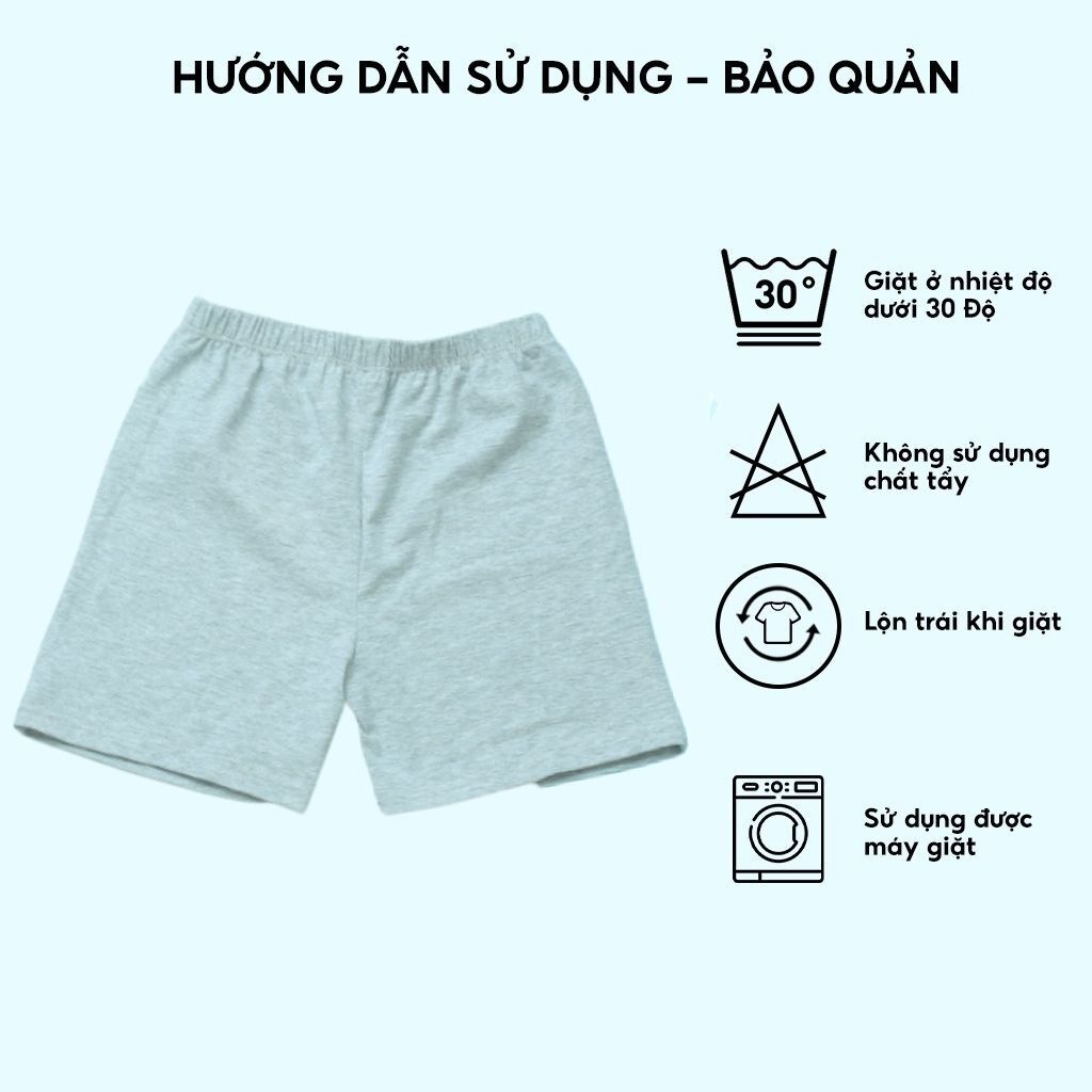 Quần đùi cho bé QT001 chất liệu cotton sợi thoáng mát co giãn size từ 8 đến 40kg BabyloveGO