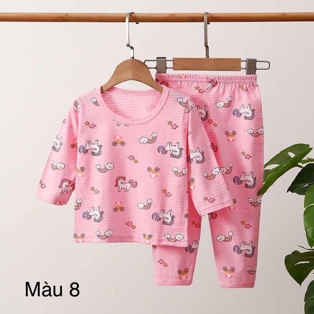 Bộ cotton tre Quảng Châu dài tay cho bé trai/bé gái 8-20kg (Màu 5-10 )