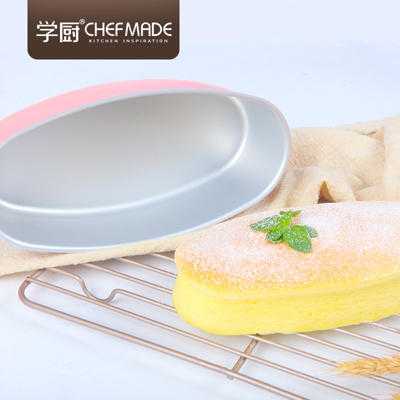 CHEFMADE Khuôn Làm Bánh Hình Oval Màu Hồng Vàng D08 Wk9802