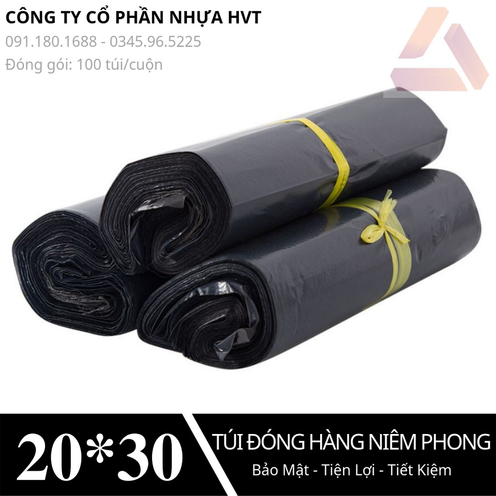 [Rẻ Nhất] [20*30 Đen] Túi Đóng Hàng Niêm Phong, Túi Nylon-2 Lớp - Siêu bền, Siêu dai, Siêu tiết kiệm, Siêu Nhanh