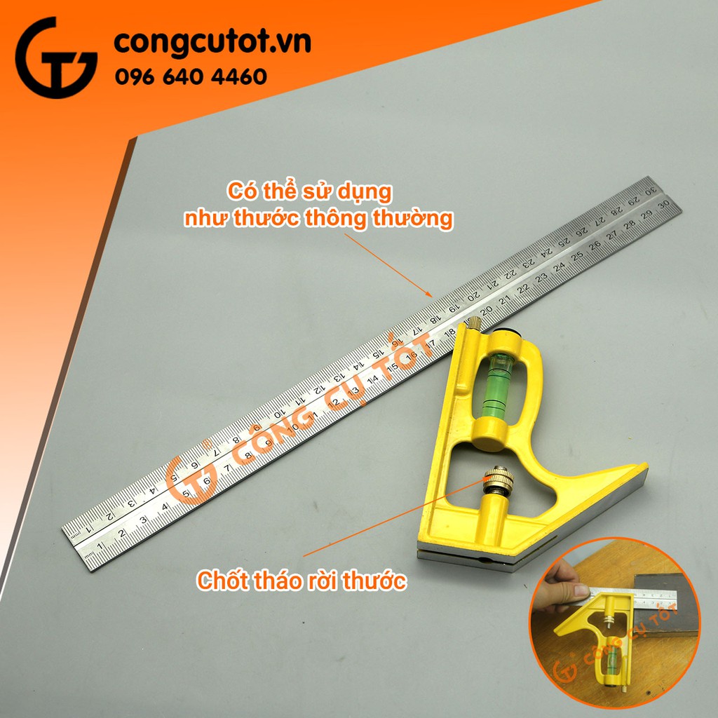 Thước vuông kết hợp thước thủy 300mm