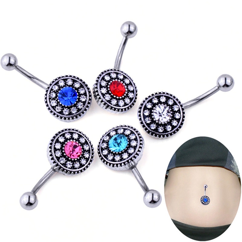 Khuyên Xỏ Đính Đá Pha Lê Nhân Tạo Thời Trang