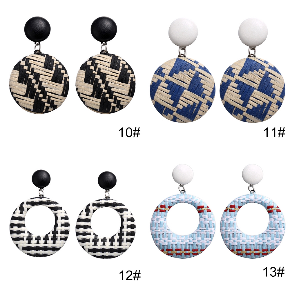 Khuyên tai tròn đan mây phong cách cổ điển thanh lịch dành cho nữ