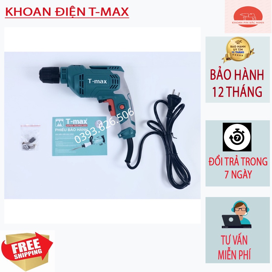 Máy khoan Máy Bắn Vít TMax ID550 công suất 550W lõi đồng cắm điện, máy khỏe sử dụng tiện lợi cho mọi công việc freeship