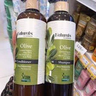 Bộ dầu gội dầu xả thảo dược NATURALS BY WATSONS Dầu Gội Naturals By Watsons Chiết Xuất Olive
