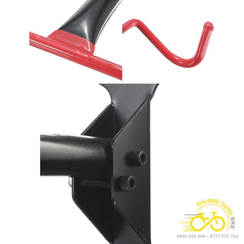 Giá treo xe đạp lên tường ngang 2 móc ,giá treo xe đạp lên tường 4 lỗ siêu chắc chắn