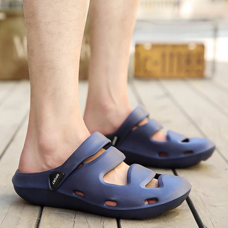 Dép thời trang Dép quai hậu nam Dép Đi Biển Đế Dày Chống Trượt Size Lớn Đục Lỗ Phong Cách Mới Mùa Hè