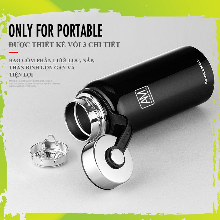 Bình Giữ Nhiệt Inox 304 Không Gỉ - Cách Nhiệt Nóng Lạnh Từ 15h Đến 24h - - 610ml