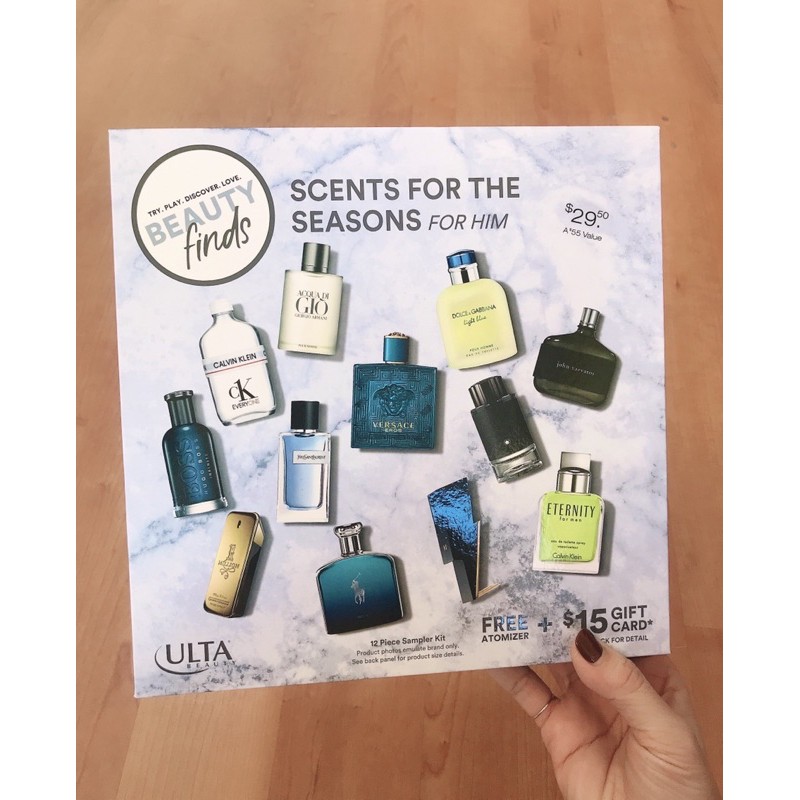 Set dầu thơm mini nam gồm 12 mùi được ưa chuộng và 1 chai xịt xinh xắn