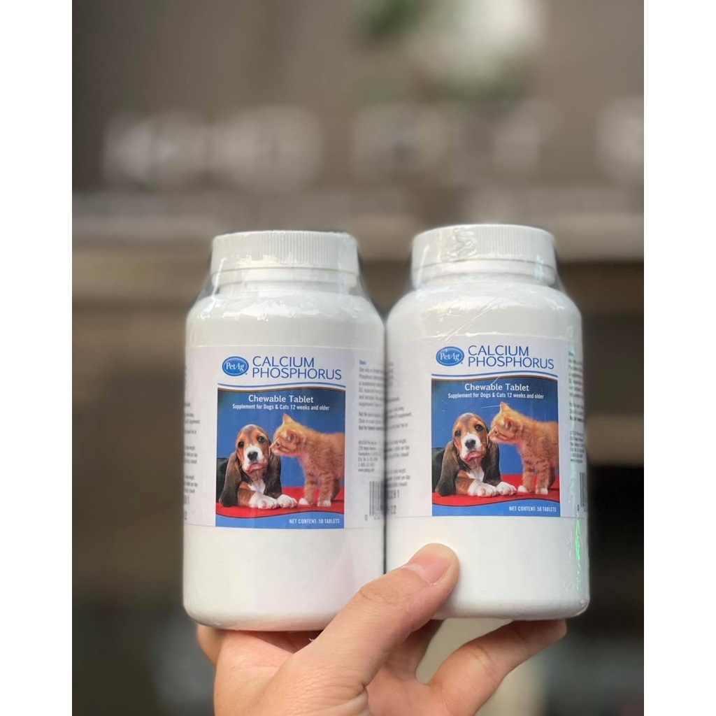 VIÊN BỔ SUNG CANXI CHO CHÓ MÈO CALCIUM PHOSPHORUS HỘP 50 VIÊN - BONDMILO SHOP