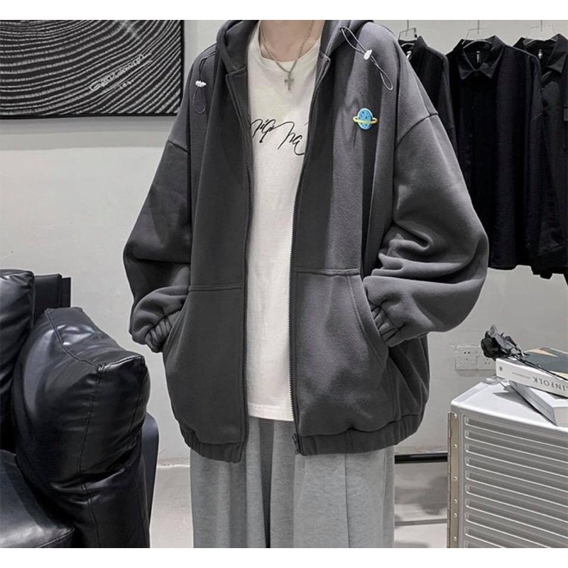 Áo khoác nỉ lót bông Hành tinh unisex | BigBuy360 - bigbuy360.vn