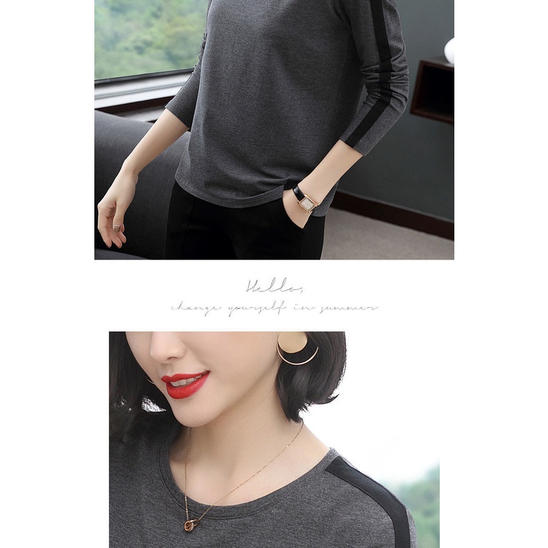 Áo thun tay dài dáng rộng thiết kế trẻ trung hợp thời trang dành cho nữ