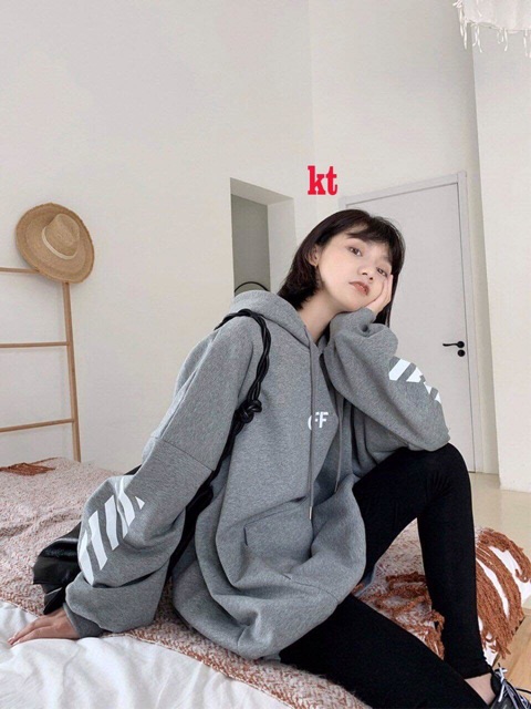 Áo hoodie nỉ mũ off in tay