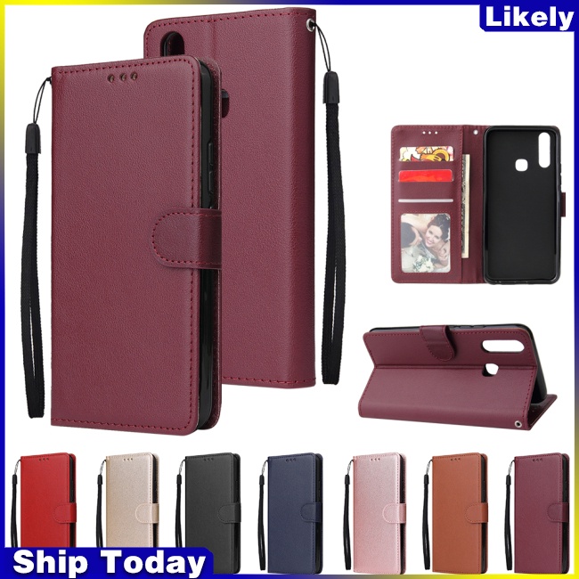 Bao Da Điện Thoại PU Bảo Vệ Toàn Diện Thiết Kế Dạng Ví Cho VIVO Y17