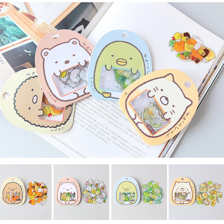 Sticker Cute Trang Trí Sổ Tay Anime Dễ Thương Trong Suốt, Hình Dán Sổ Cute SAN-X