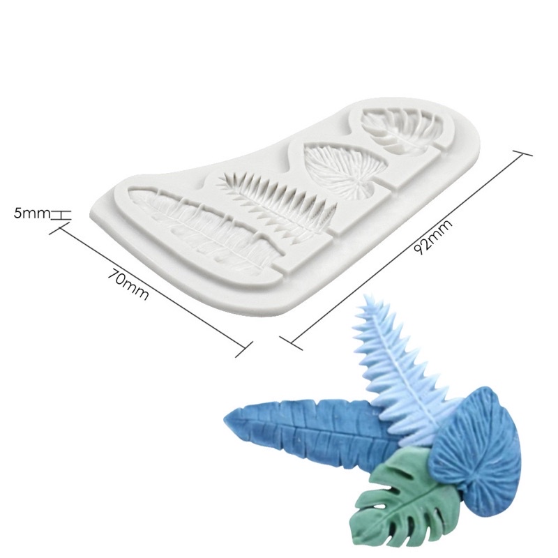 khuôn silicon 4 lá nhỏ MS135539 trang trí bánh