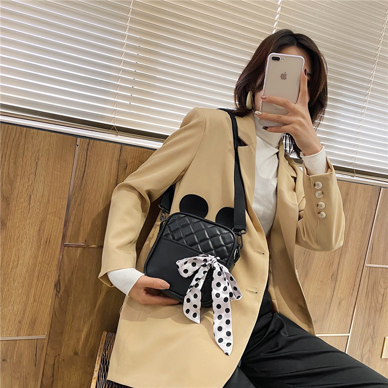 Túi Xách JASMIN NOIR Họa Tiết Caro Chần Bông Phối Nơ Thời Trang Phong Cách Cho Nữ