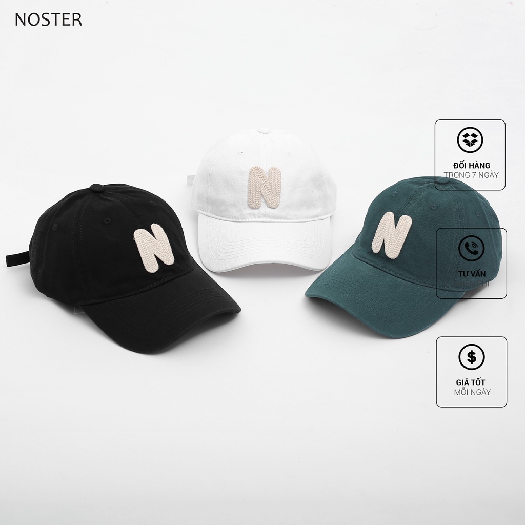 Mũ lưỡi chai, mũ cáp, hoạ tiết chữ thêu N - NOSTER M169