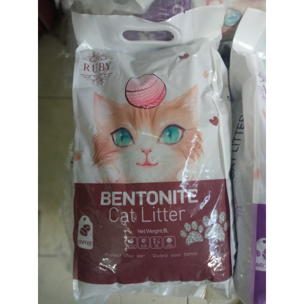 [8L=4kg] Cát đất sét Nhật Ruby - Cát Bentonite cho mèo