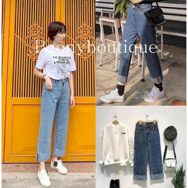 Quần jean nữ ống sớ hàng hoot 20XX