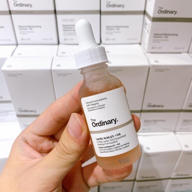 Hàng Canada- Tinh Chất The Ordinary Lactic Acid 5% + HA 2%, Serum TO Cấp Nước, Làm Sáng Da (Bill Mỹ)