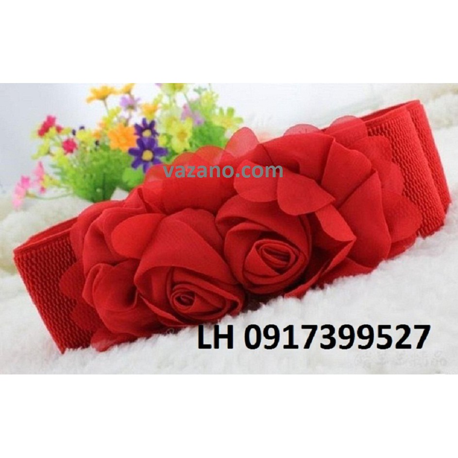 Dây nịt thắt lưng nữ bản to Roses cao cấp