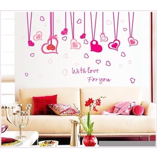 DECAL DÁN TƯỜNG DÂY LEO TRÁI TIM HỒNG