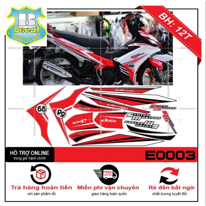 ( Quí khách vui lòng mang ra tiệm cho thợ dán ) Tem EXCITER 2011 TRẮNG ĐỎ [Bi Decal]