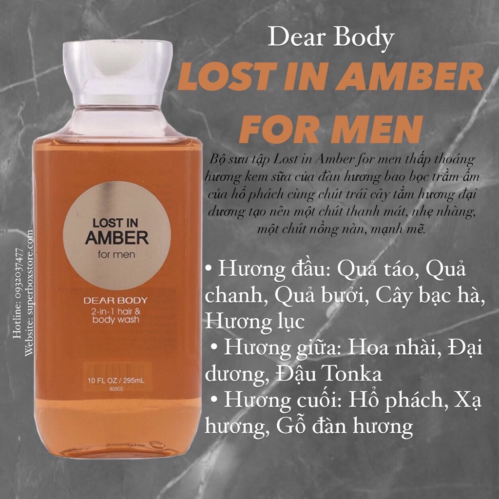 Gel Tắm Nước Hoa - Dear Body 295ml - Dành Cho Nam - Superbox Shop
