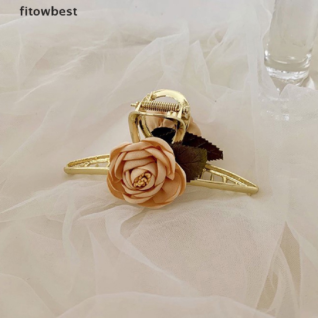 Kẹp Tóc Hình Hoa Bằng Kim Loại Phong Cách Hàn Quốc Cho Nữ