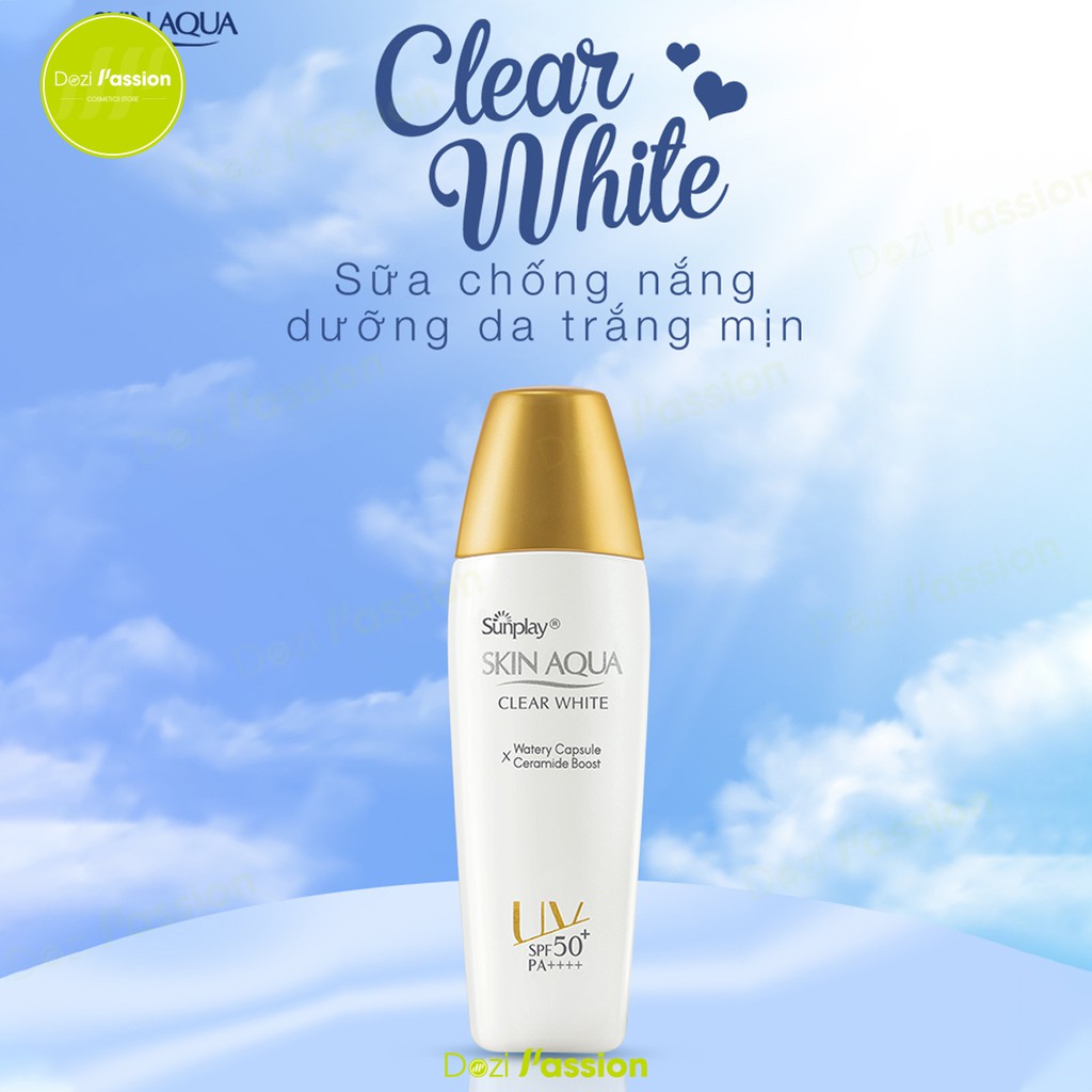 Kem chống nắng Sunplay Skin Aqua Clear White Dưỡng Da Trắng Mịn, Kiềm Dầu, Lâu Trôi SPF50+, PA++++