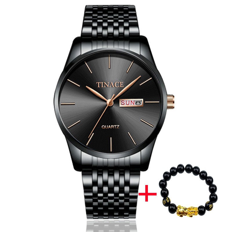 Đồng hồ nam TINACE F681 dây thép không gỉ cao cấp ( tặng kèm vòng tay tỳ hưu ) - 2 màu thời trang