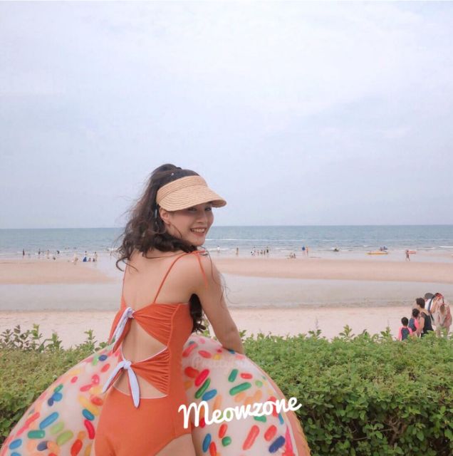 Bộ bơi liền 2 mặt cam & trắng (kèm ảnh feedback) | BigBuy360 - bigbuy360.vn