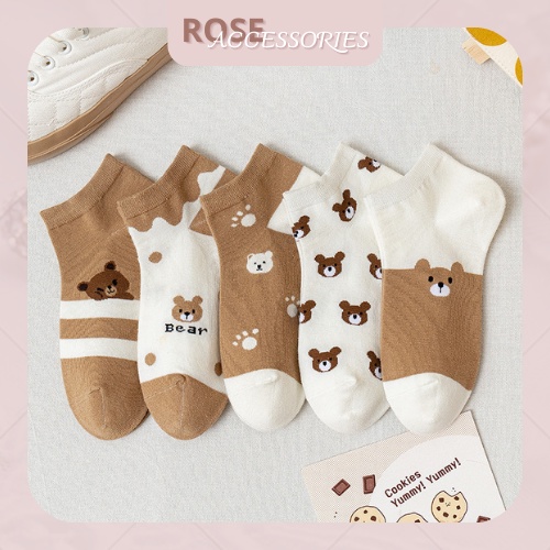Tất nữ cổ ngắn họa tiết nhiều màu chất liệu mềm mại phong cách Ulzzang Rose.Acessories mã TN02