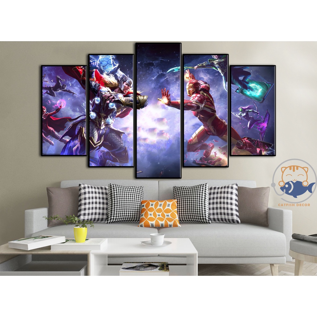 Tranh dán tường MARVEL - Spider Man - Venom - Iron Man - Captain America