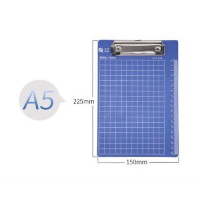 Trình ký A4 - A5 - A6 bằng nhựa có dòng kẻ và thước đo - 1 mặt - màu xanh biển cao cấp dành cho văn phòng giá rẻ