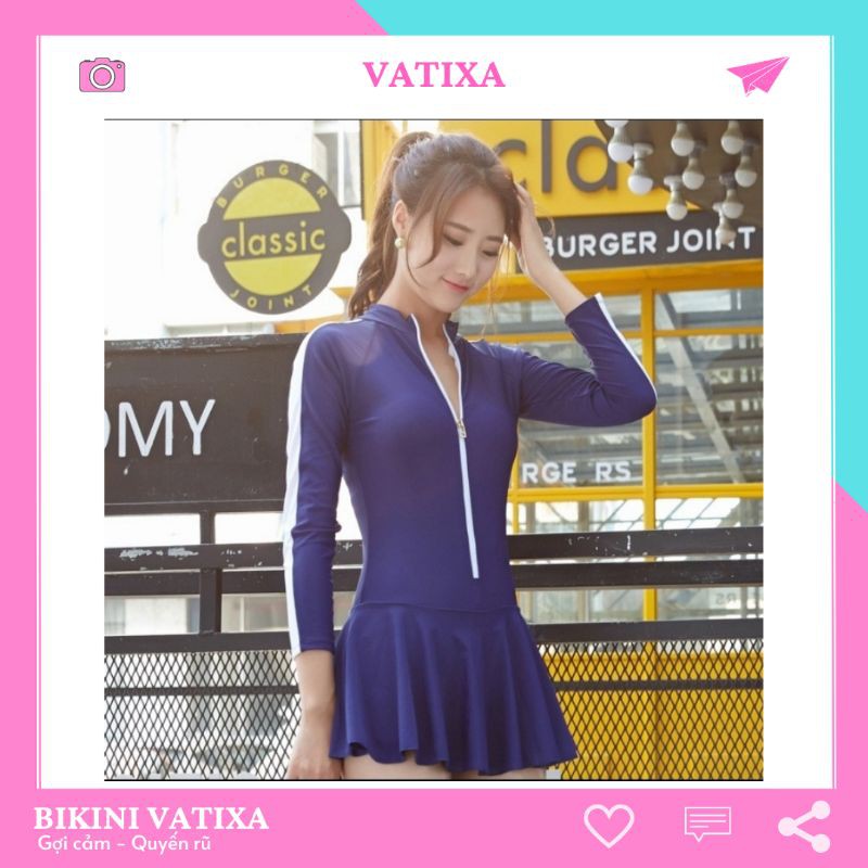 Bikini, đồ bơi tay dài liền mảnh quần váy VATIXA BKN15 | BigBuy360 - bigbuy360.vn