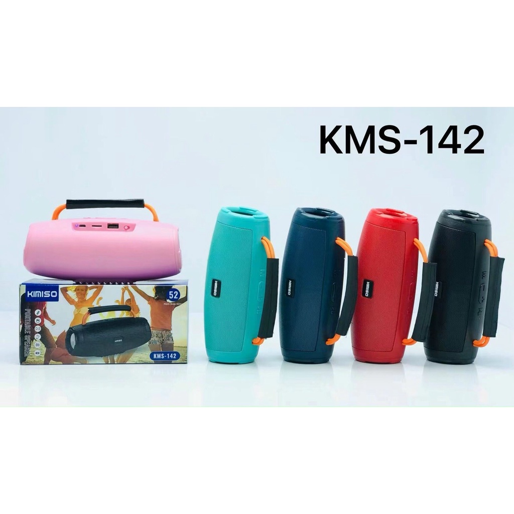 Loa bluetooth Kimiso KMS-142 xách tay du lịch thời thượng - Bass đôi cho âm thanh chất lượng -Đầy đủ kết nối Bluetooth