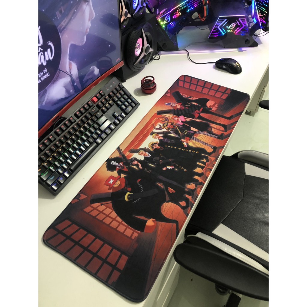 Miếng lót chuột 80x30 hình Onepiece - Đảo Hải Tặc siêu Hot - mouse pad game SIZE lớn