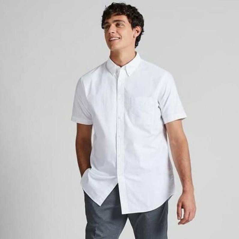 Áo Sơ Mi Nam Cộc Tay Uniqlo Oxford Vải Thoáng Mát ,Thấm Hút ,Lịch Lãm *