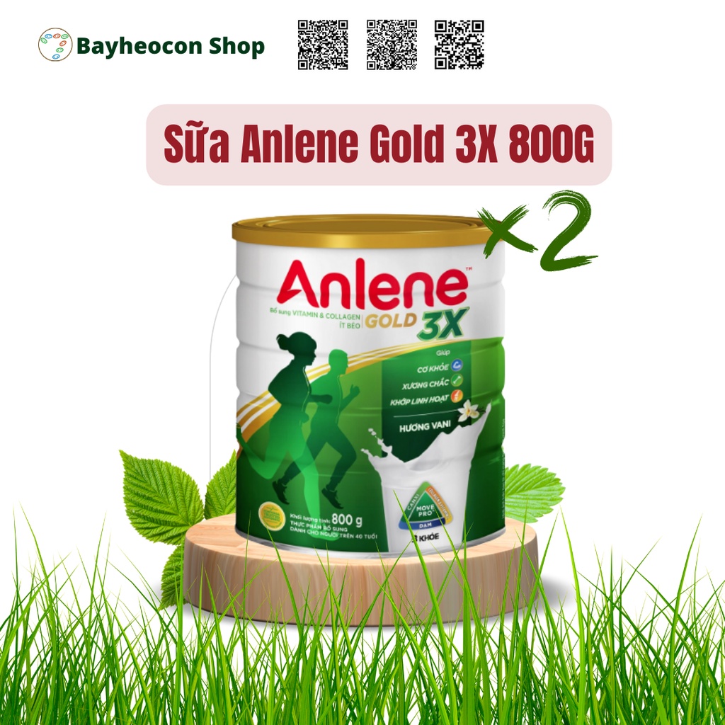 [Date 2024] Bộ 2 lon Sữa bột Anlene 3 khoẻ Gold Vani 800g