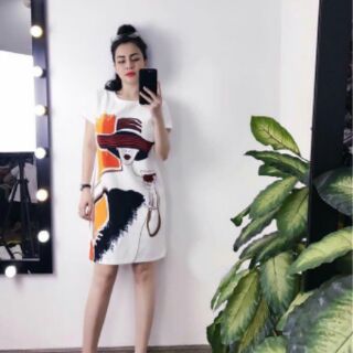 Đầm suông hình cô gái