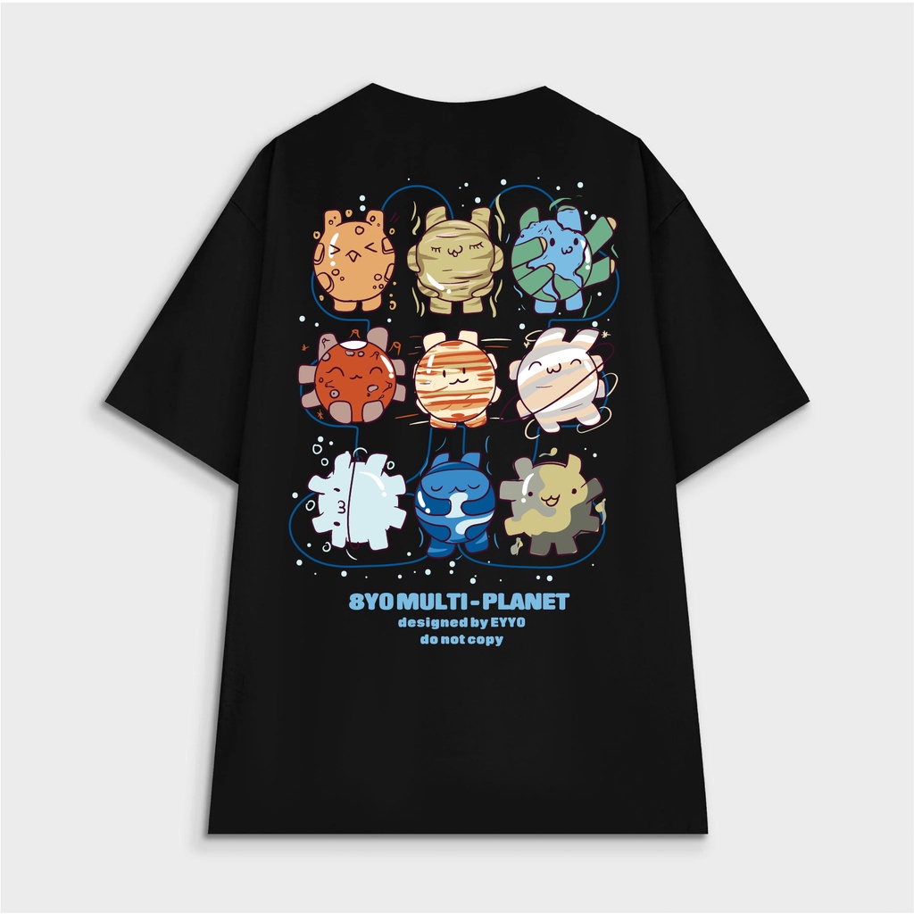 Áo thun 8YO Multi Planet Tee - Đen