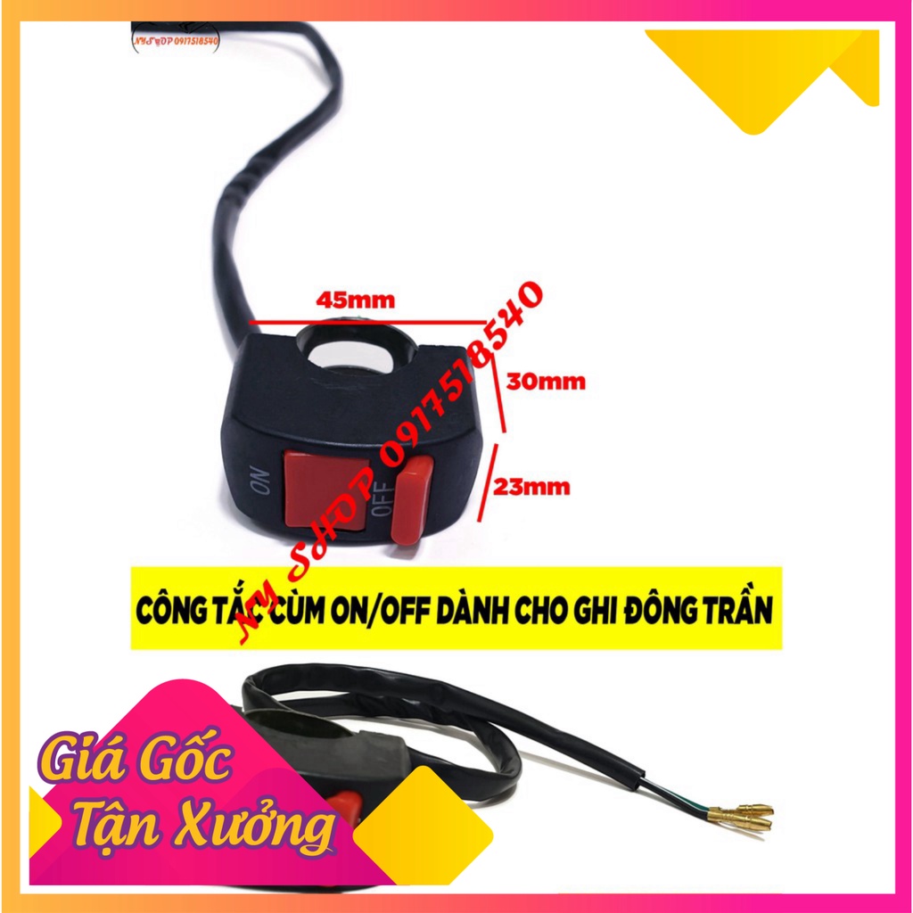 CÔNG TẮC CÙM ON/OFF DÀNH CHO XE GHI ĐÔNG TRẦN CHO ANH EM ĐỘ CHẾ ( SLL &lt;10 = 13K/1C)  (Ảnh Sp thật)