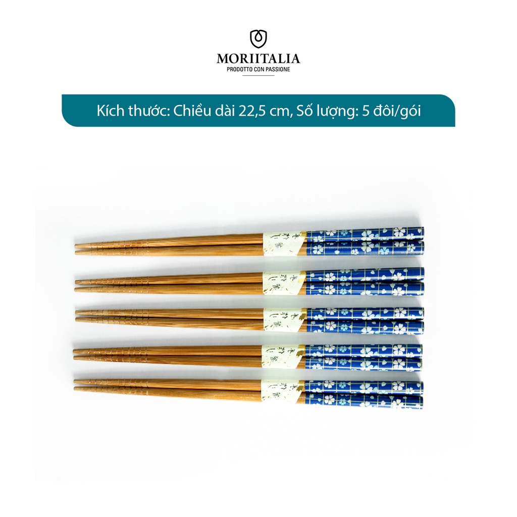 Vỉ 5 đôi Đũa tre Kokusai 100% tre tự nhiên, chịu nhiệt và chống trơn cực tốt chính hãng NDCK-05A