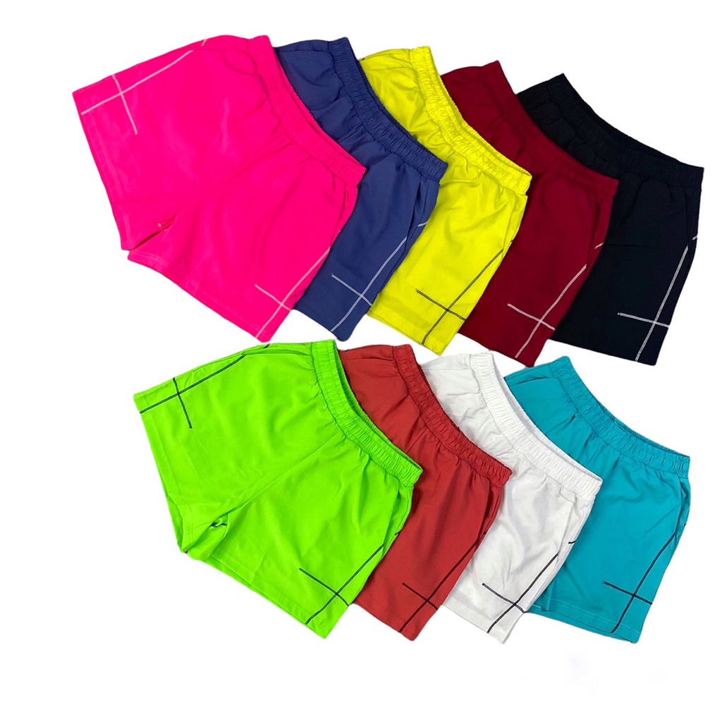 Quần đùi, quần short thể thao vải dù co giãn 2 lớp với 2 túi viền chỉ tập gym, yoga, chạy bộ nữ