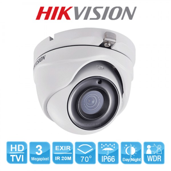 Camera HD-TVI Dome hồng ngoại 3.0 Megapixel HIKVISION DS-2CE56F1T-ITM