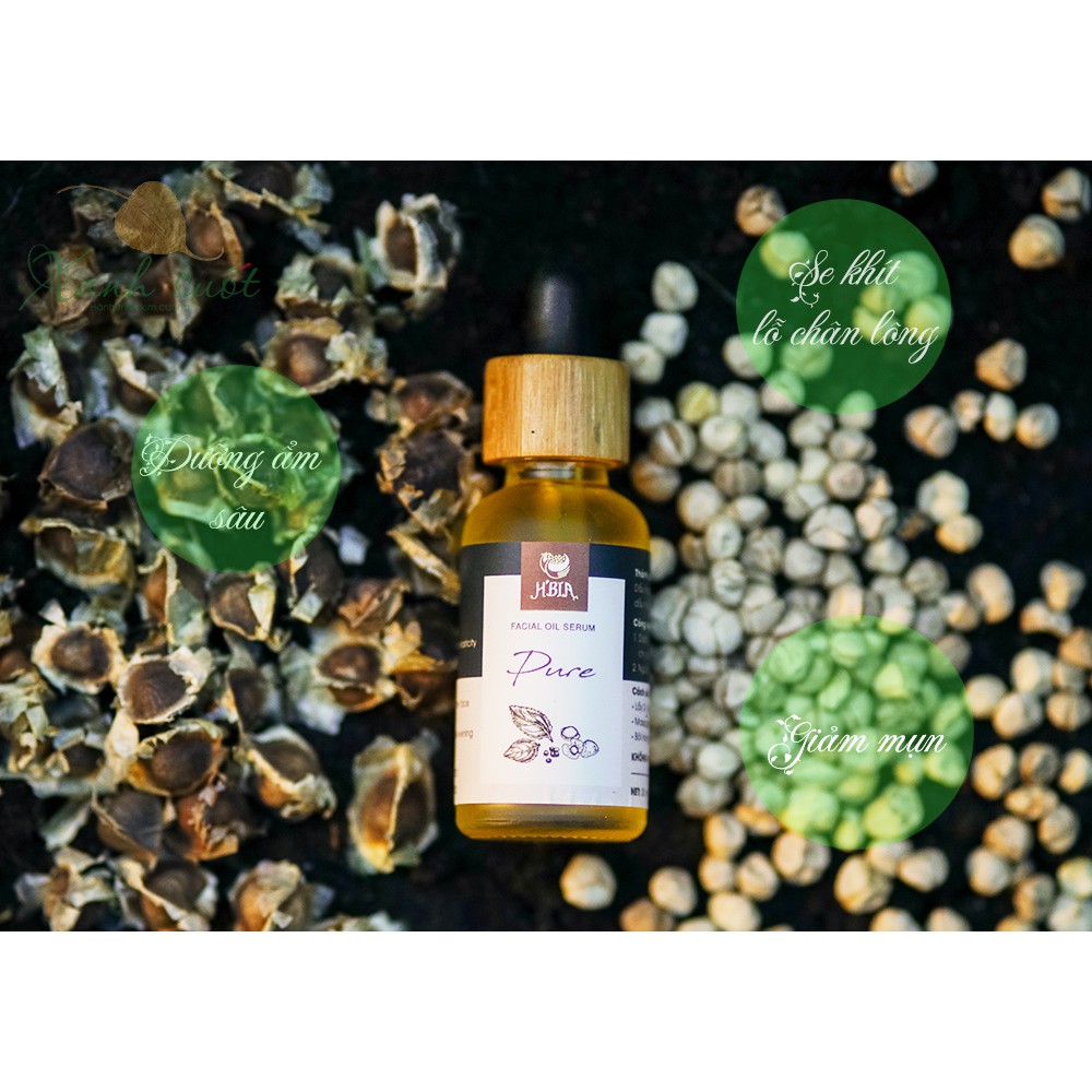 [H'Bia] Serum Hạt Tía Tô- Chùm Ngây- Pure Facial Oil Serum Giúp Cấp Ẩm và Săn Chắc Da [Xanh Suốt]