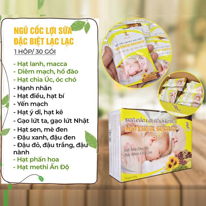 (Combo 2 hộp tặng sữa) Ngũ cốc lợi sữa lạc lạc 30 gói/hộp- Ngũ cốc lạc lạc lợi sữa- NGŨ CỐC LỢI SỮA CHO MẸ SAU SINH