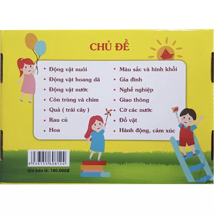 Thẻ học thông minh loại to 21 x 15cm - Flash Card về thế giới xung quanh gồm 100 thẻ song ngữ 14 chủ đề - Smart Baby